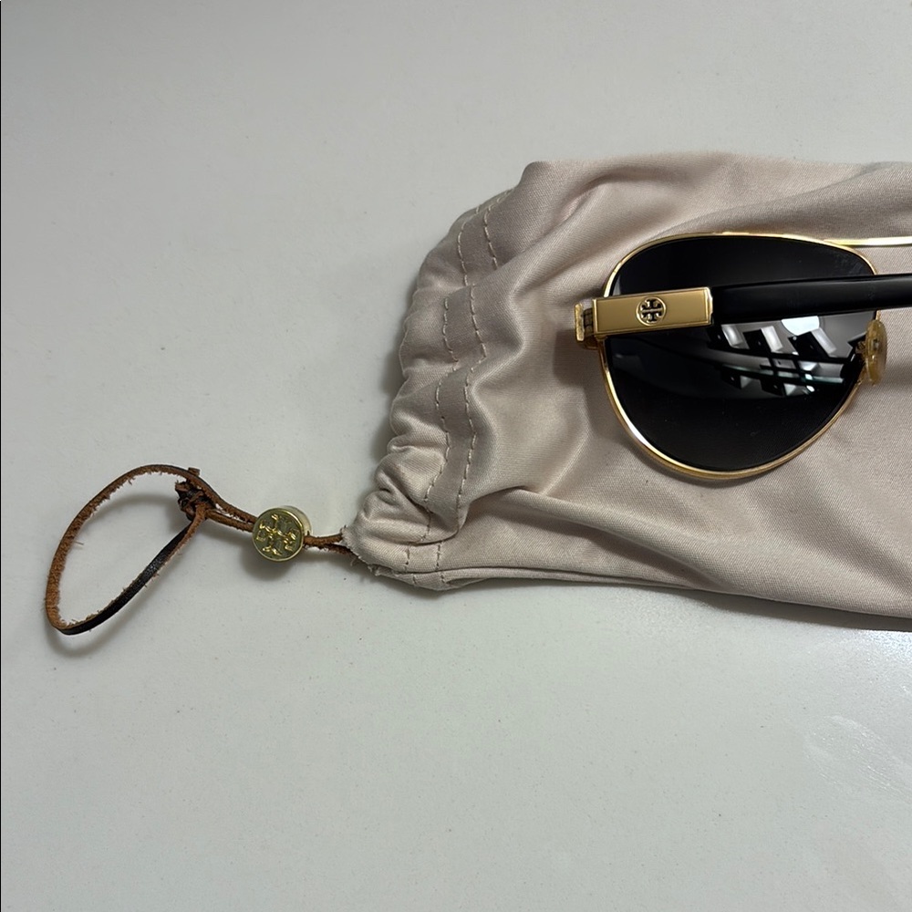 Tory Burch Gold Aviator Sunglasses - Picture 4 of 5